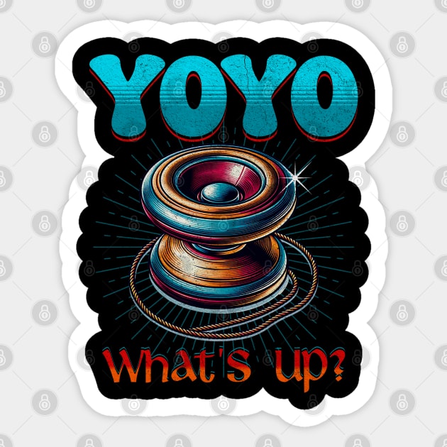 YoYo What's Up Retro Spinner Enthusiast YoYo Hobbyist Vintage Sticker by JJDezigns